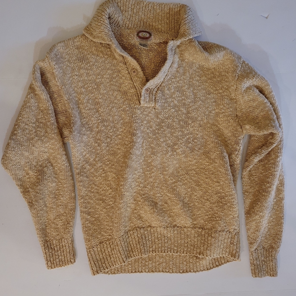 Vintage 90s Banana Republic Safari & Travel Linen Blend Pullover Knit Sweater M